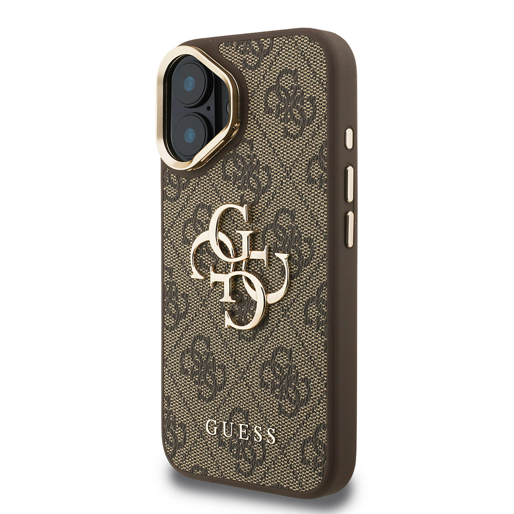 iPhone 16 Kılıf Guess Orjinal Lisanslı PU Deri 4G Desenli Metal Büyük 4G ve Yazı Logolu Kamera Standlı Kılıf iPhone 16 Kılıf Guess Orjinal Lisanslı PU Deri 4G Desenli Metal Büyük 4G ve Yazı Logolu Kamera Standlı Kılıf